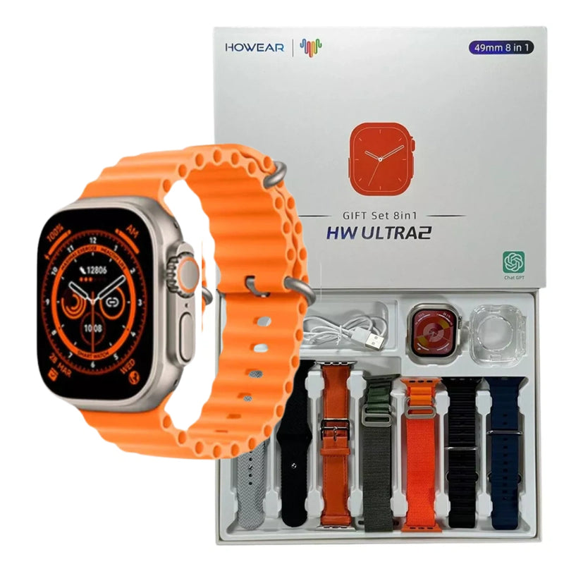 Relógio Smartwatch Hw Ultra2 com Chat Gpt + 7 Pulseiras