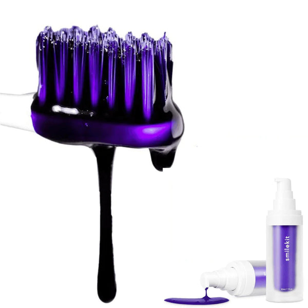 V34 Creme dental branqueador roxo, remover manchas amarelas, proteger os dentes