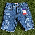 men's ripped denim shorts, destroyed style slim fit