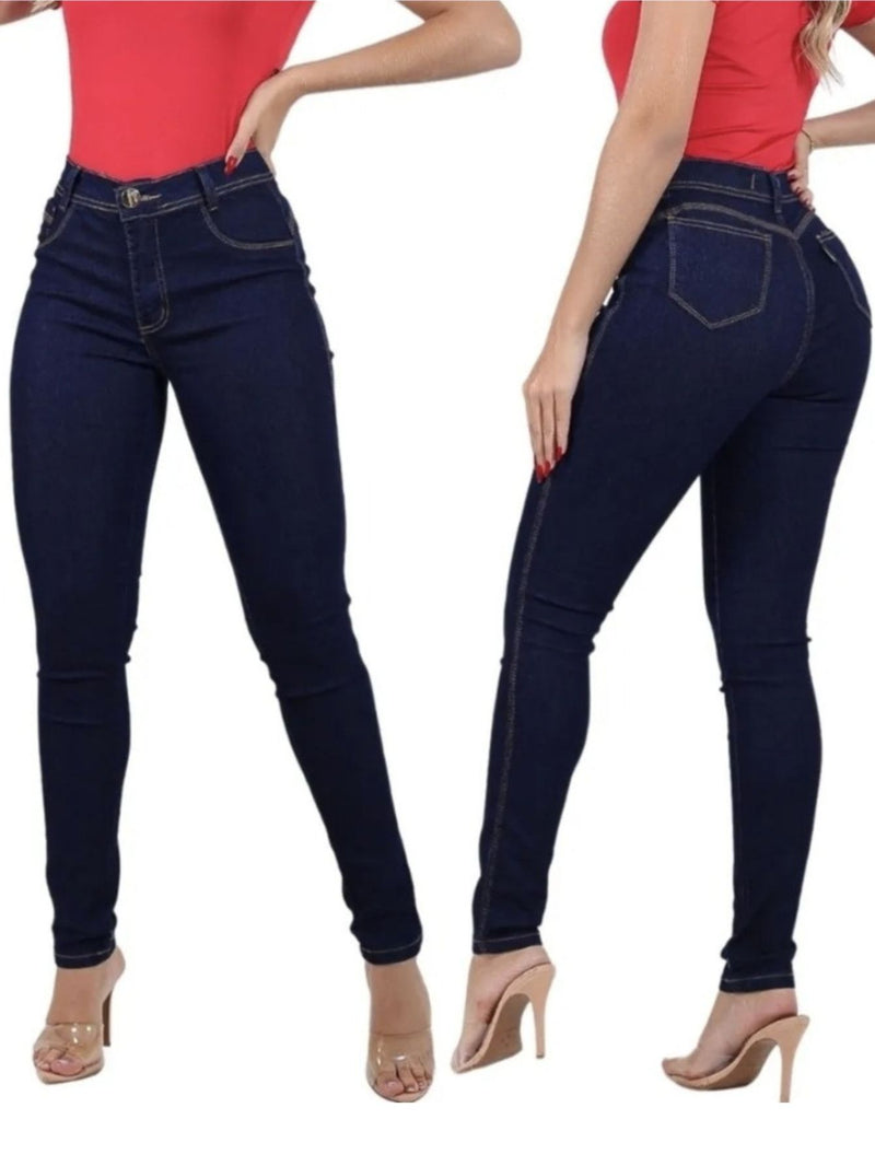 GAVEN Calça Jeans Feminina Cintura Alta Levanta Bumbum Skinny com Lycra