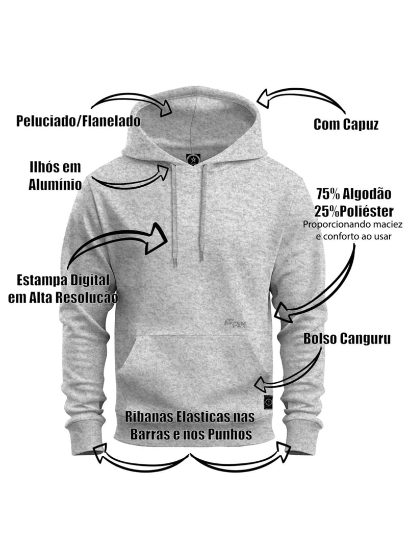 Moletom Blusa de Frio Bolso Homens Termico Grafico Oh Yes