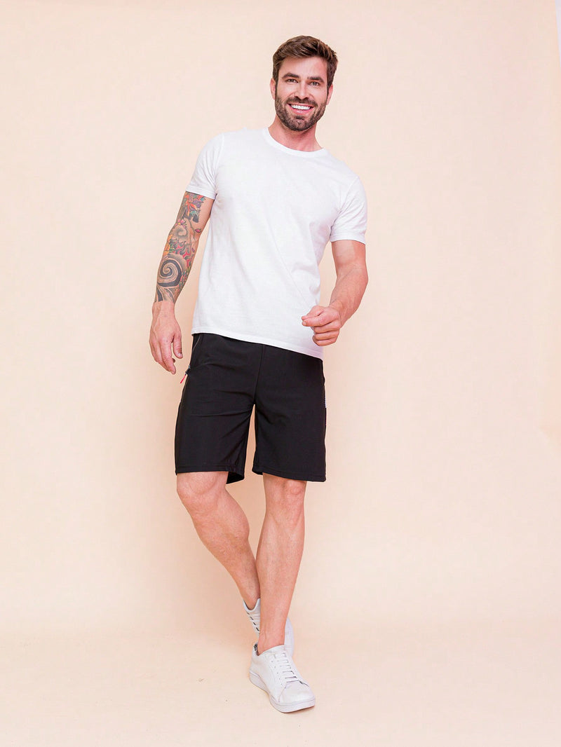 Desportivo Shorts de Desporto para Homens Tecido importado de secagem rápida com estampa