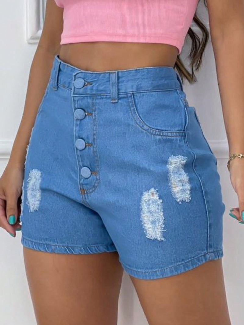 SÓ LINDA Shorts Jeans Feminino Cintura Alta Empina Bumbum Clear Wash Tecido Premium