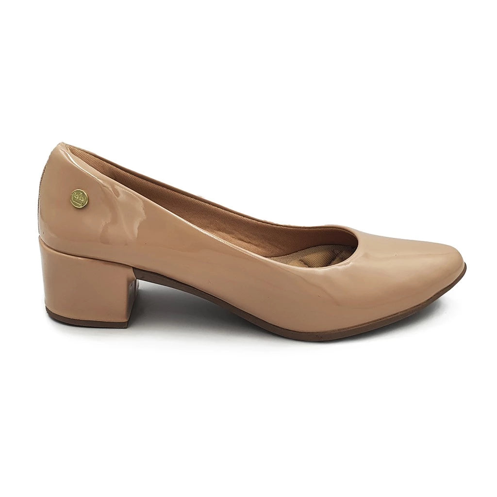 Sapato Scarpin Feminino, Macio,  Confort, Salto Baixo, Verniz - Lofty