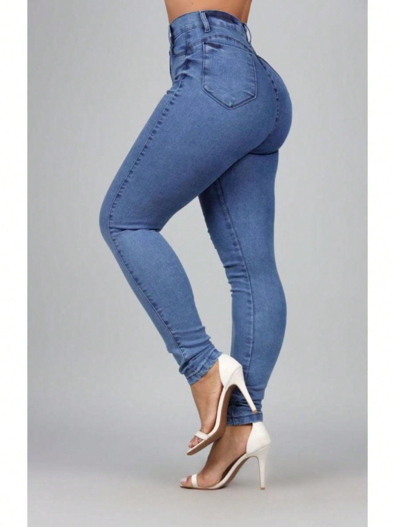 Calça Jeans Feminina Skinny Cintura Alta Modela Bumbum REF 098 linha premium