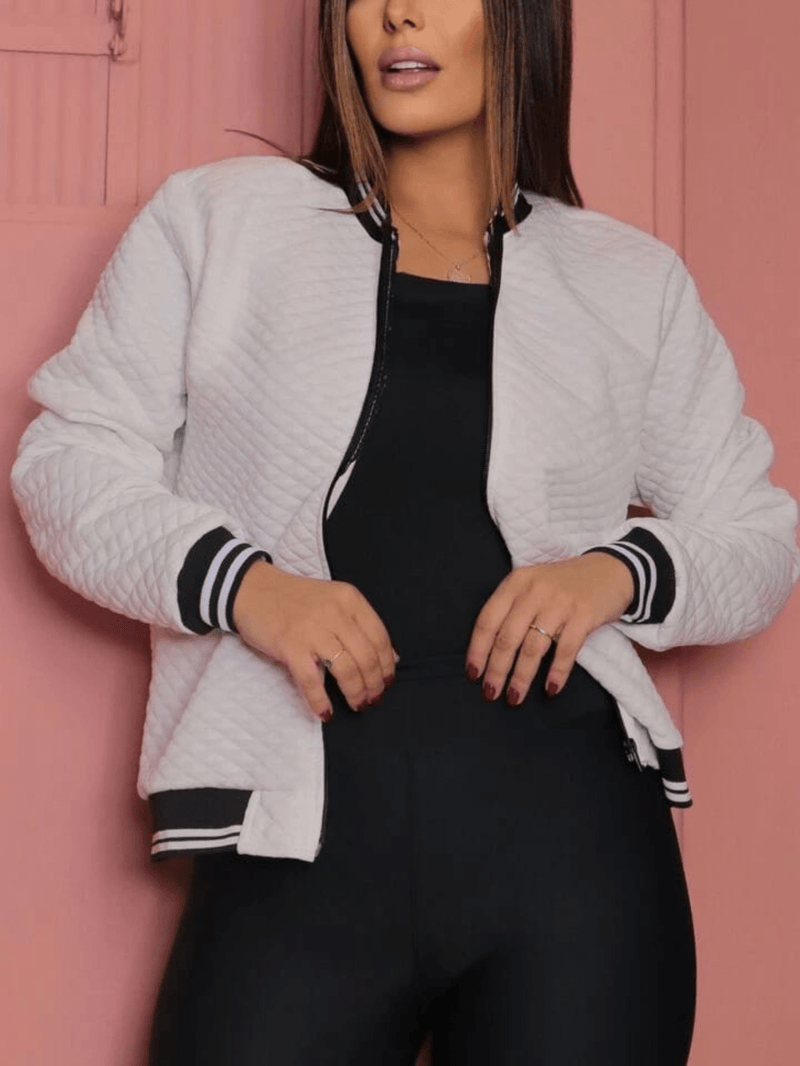 Promoção Jaqueta Bomber Feminina Blusa Com Ziper Casaco Inverno Top