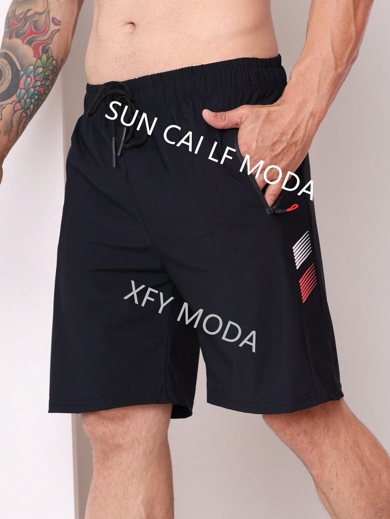 Desportivo Shorts de Desporto para Homens Tecido importado de secagem rápida com estampa