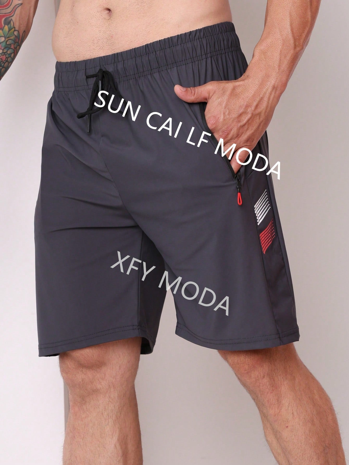 Desportivo Shorts de Desporto para Homens Tecido importado de secagem rápida com estampa