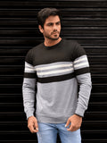 3RD FASHION Blusa Frio Masculino Suéter Modal Listrada Gola Redonda Inverno 3RD SD355