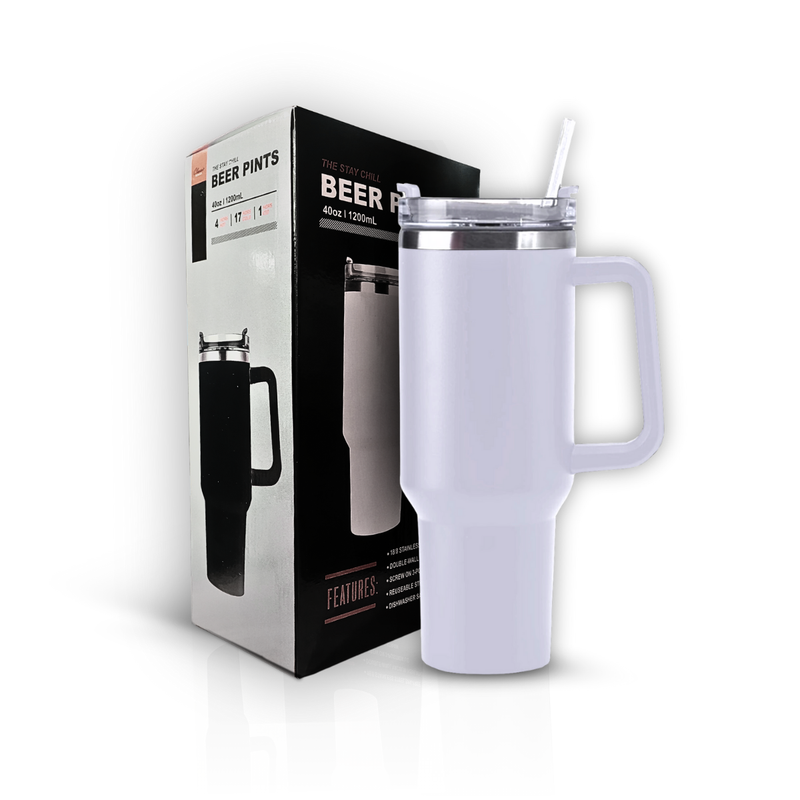 Copo Térmico Grande 1200 Ml Canudo Parede Dupla Cor