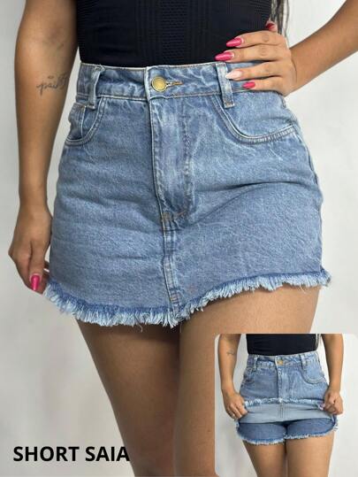 Short Mom jeans, lisos e com detalhes