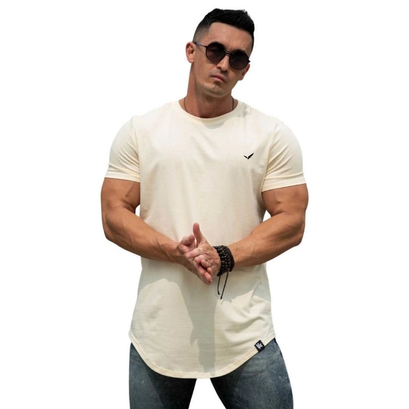 Men's Longline Swag Shirt Oversized Casul Blouse Training Gym Sport Leisure Fit Summer Fashion