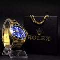 Relógio Rolex Submariner Dourado + Corrente