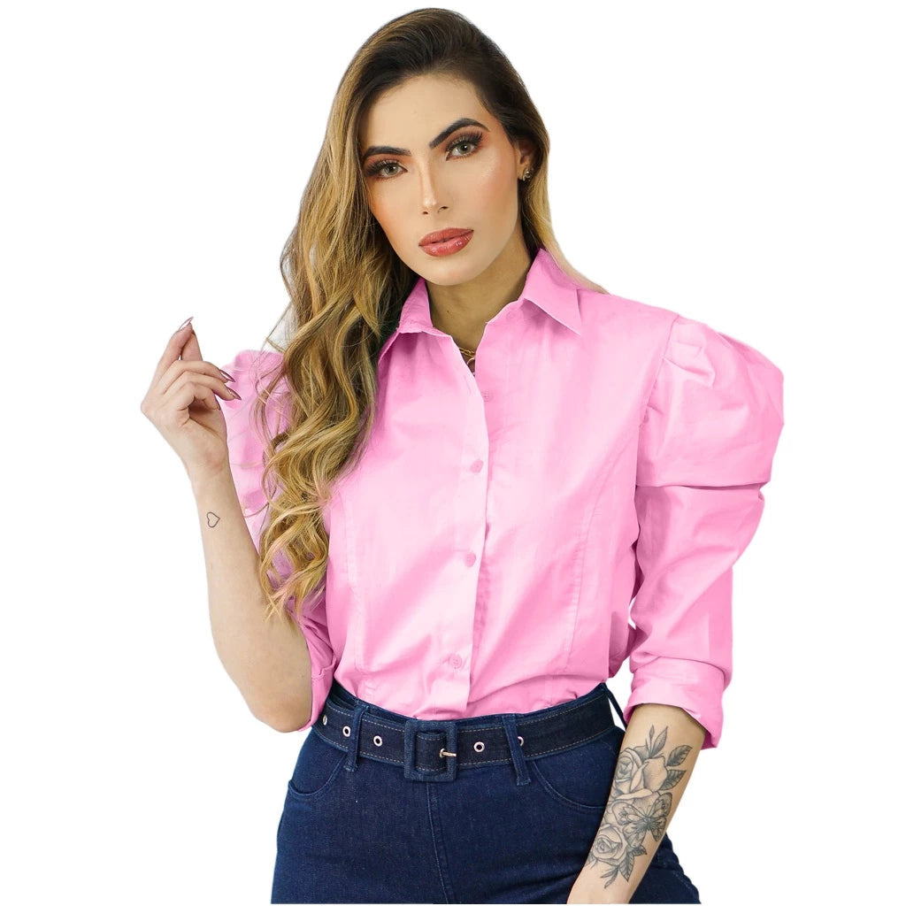 Camisa Social Feminina Bufante Princesa