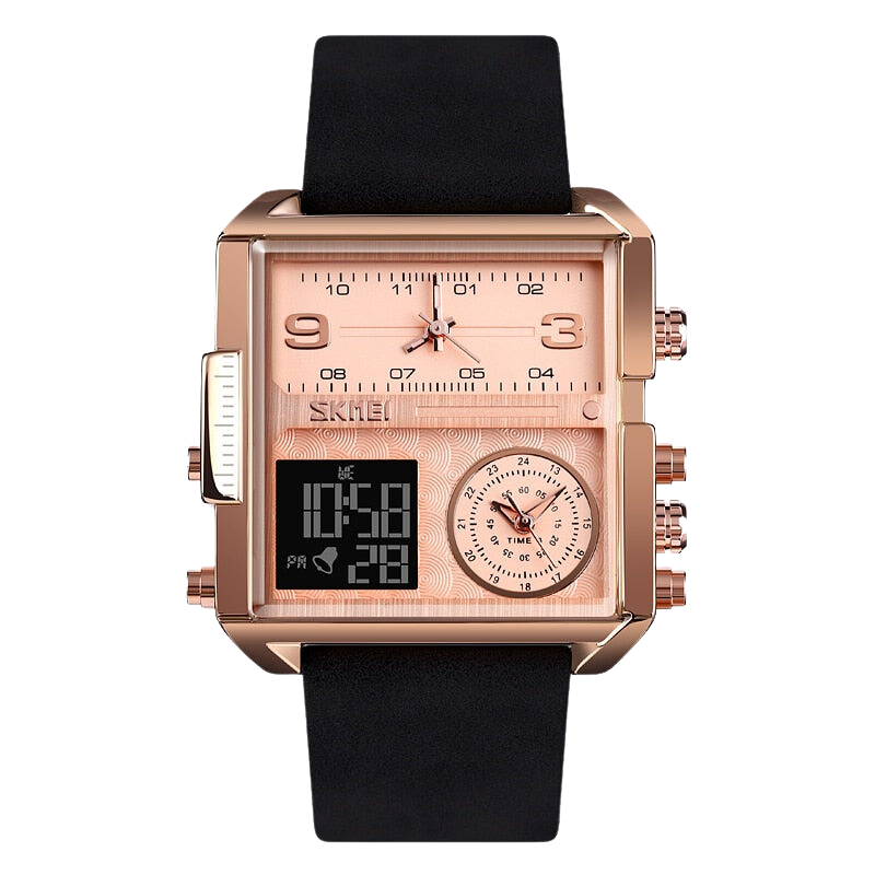 Skmei Men's Square Luxury Watch with Chronograph and Date