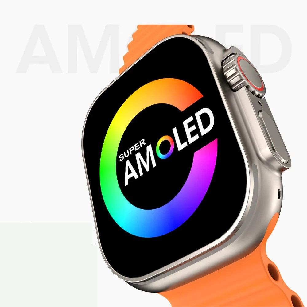 AMOLED W69+ Ultra Smart Watch MicroOS 10 Dynamic Island 2GB ROM Series 9 Plus Compass NFC Music Call Smartwatch