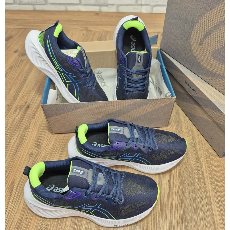 Tênis ASICS GEL-Cumulus 25 – Amortecimento Supremo e Conforto Marinho Verde
