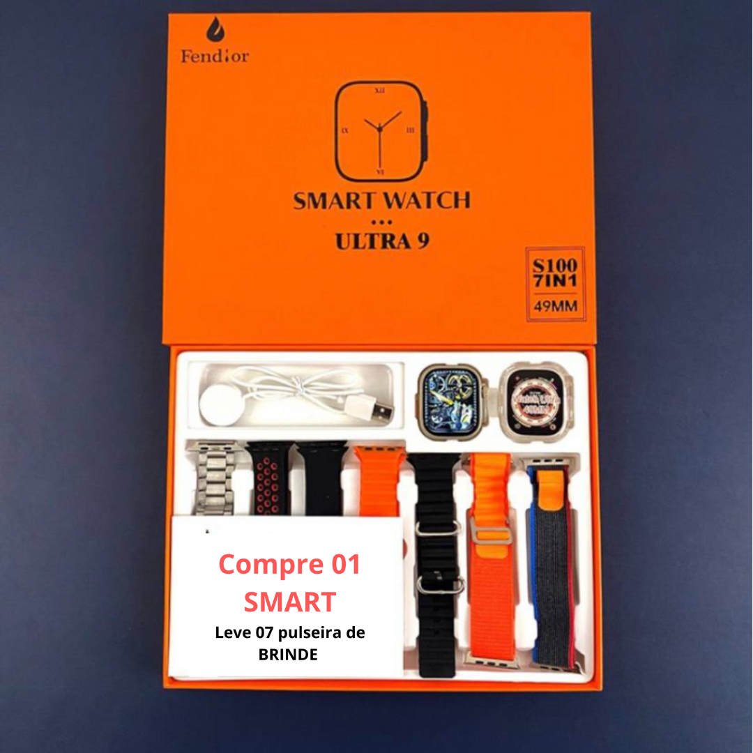 SmartWatch - Serie 9 Ultra™ [Kit: 7 Pulseiras + Case]