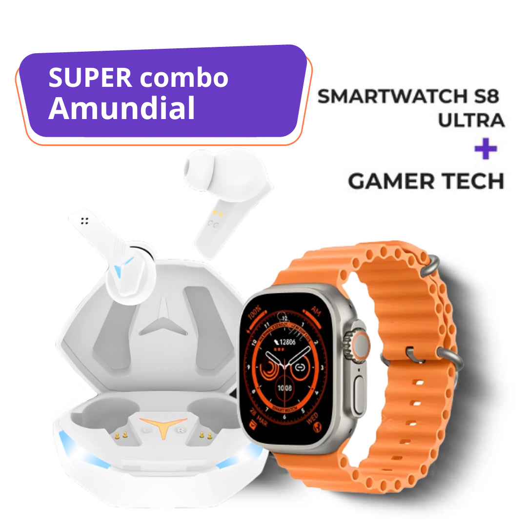 Super Combo Gamer Tech  ™ + Smartwatch Série 8 Ultra