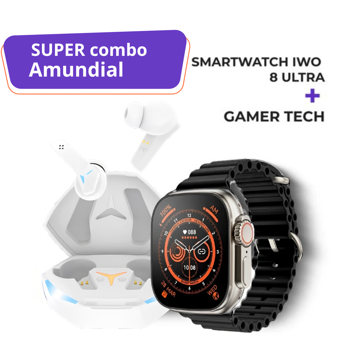 Super Combo Gamer Tech  ™ + Smartwatch Série 8 Ultra