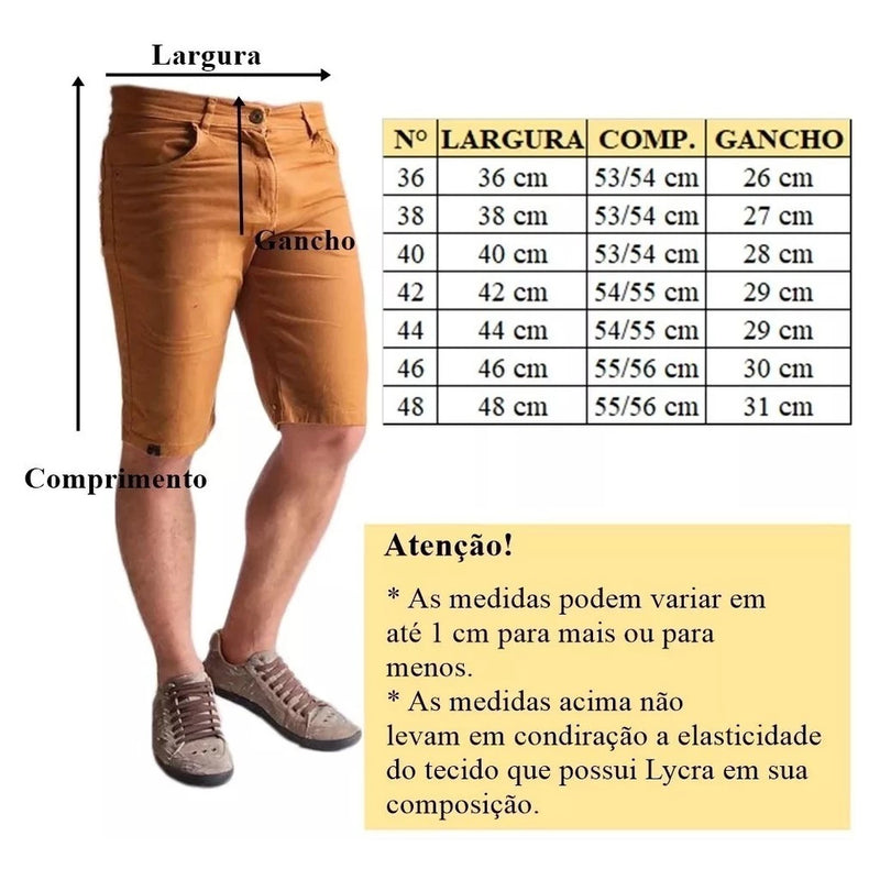 Kit 3 Bermudas Masculina Jeans Elastano Modelos Sortidos Promoção Com Lycra