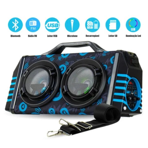 Large Powerful Portable Bluetooth Speaker with Microphone 60W Multimedia XDG-37 BRAND XTRAD