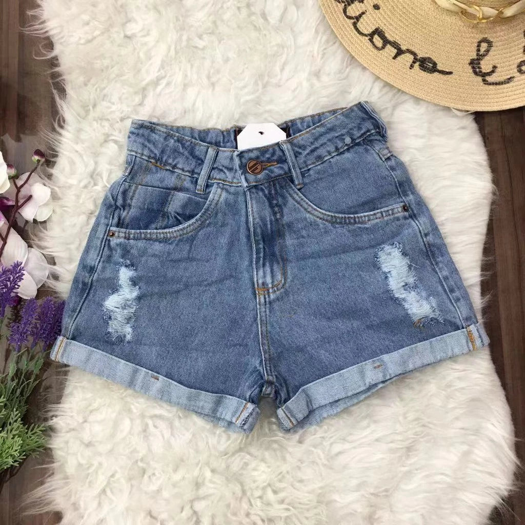 Short Jeans Mom Sem Lycra Moda Feminino