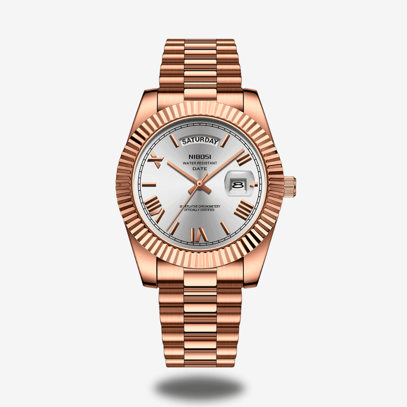 Relógio Masculino em Aço Nibosi Date 40mm  - Rose