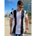 Oversized striped men's Longline shirt in 30.1 combed cotton, Longline t-shirt.