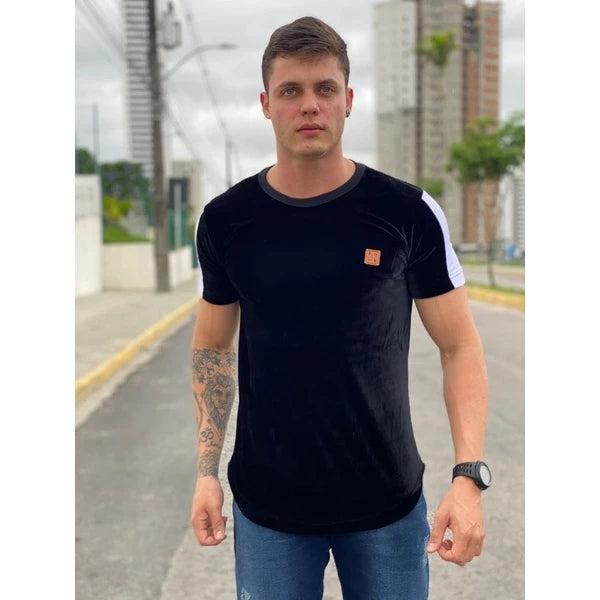 Camisa Longline Veludo e Algodão, camiseta de veludo, modelos exclusivo, camiseta Longline de camurça e algodão,