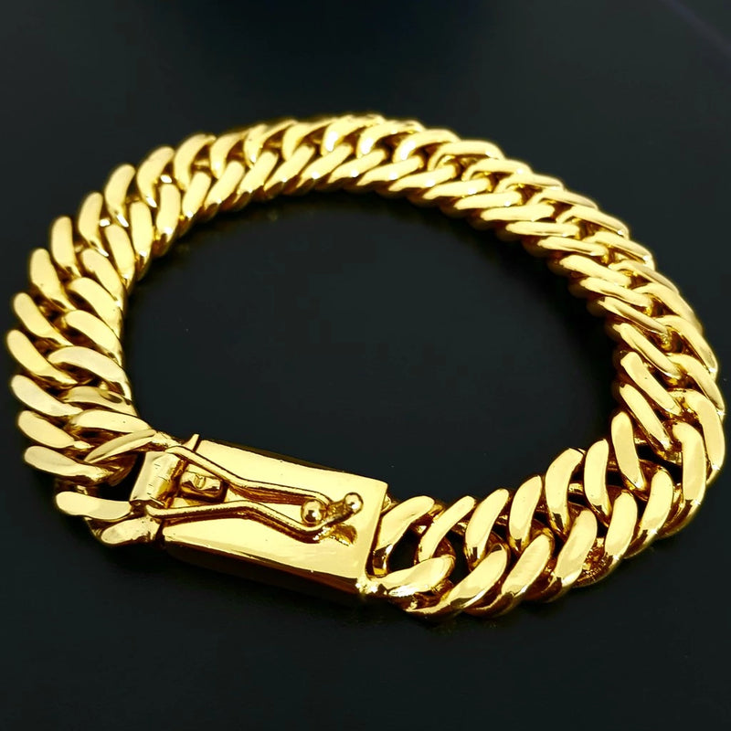 Lacraia Grumet Bracelet 13mm Men's 18k Gold Plated