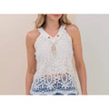 plain lace tank top with lining with necklace 2021 women's summer J1086