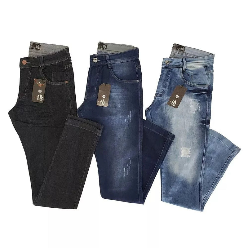 Kit 3 Calca Jeans Masculina Elastano Lycra Varios Modelos Alta Qualidade Aproveite