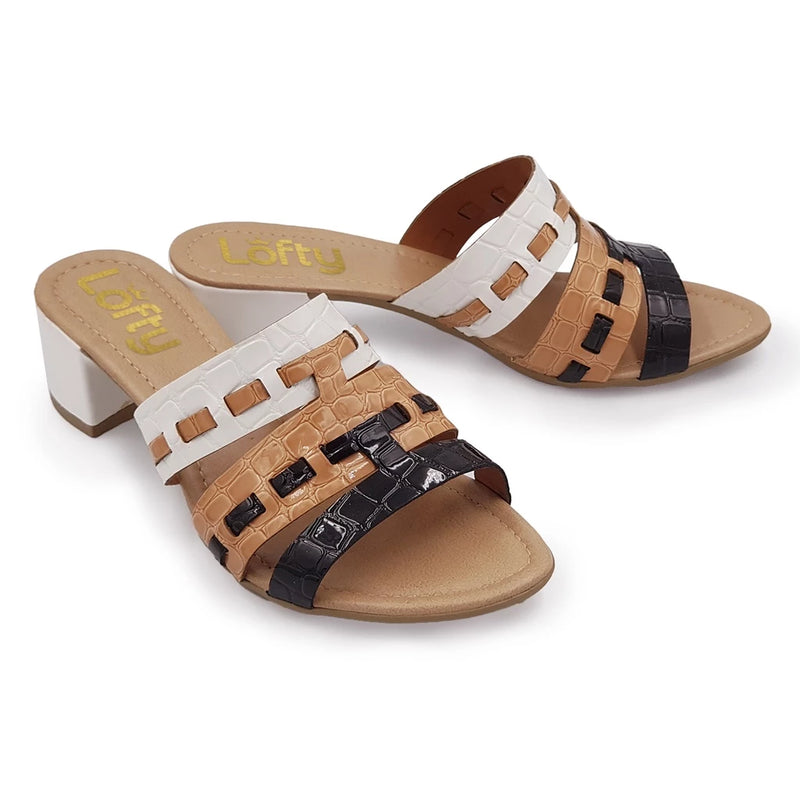 Tamanco Feminino Croco Entrelaçado Conforto