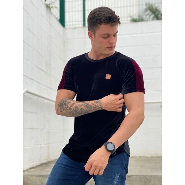 Camisa Longline Veludo e Algodão, camiseta de veludo, modelos exclusivo, camiseta Longline de camurça e algodão,