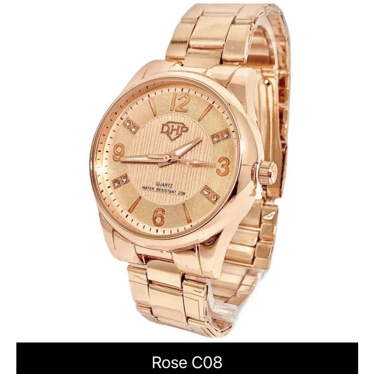 Relógio Feminino a prova d’água rose dourado original DHP