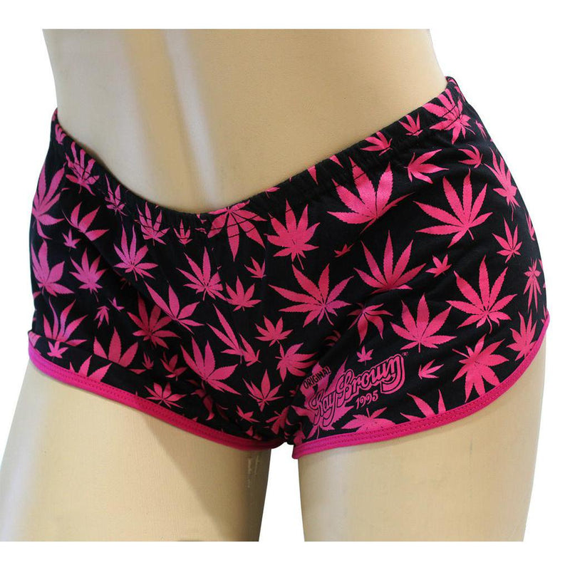 Short Pijama Curto Ganja Preto e Rosa 100% Algodão