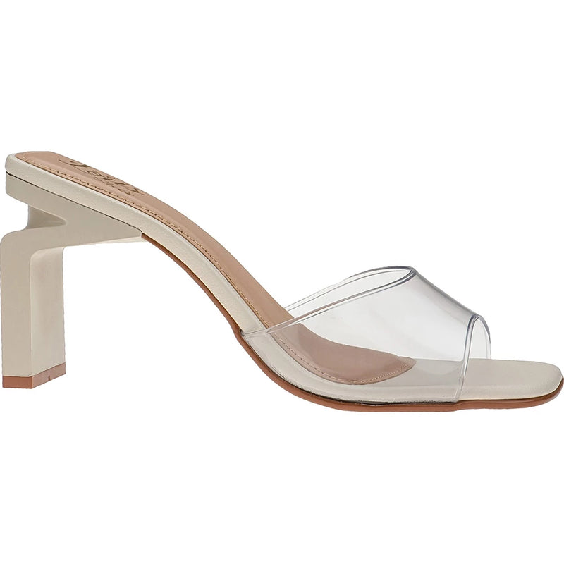 Sandália Tamanco Mule Pala Vinil Transparente Lóris Shoes Salto Alto Tendencia  Blogueira 222.001