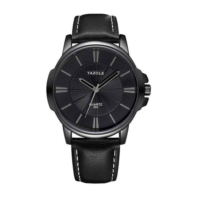 Yazole Men's Watch Casual Leather Quartz Watch