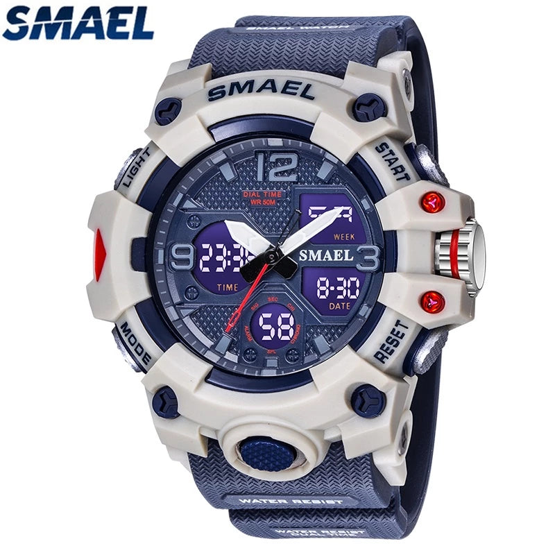 SMAEL Relógio Original Masculino Moda À Prova D'água Relógios Militares Digital Casual Camuflagem 8008M