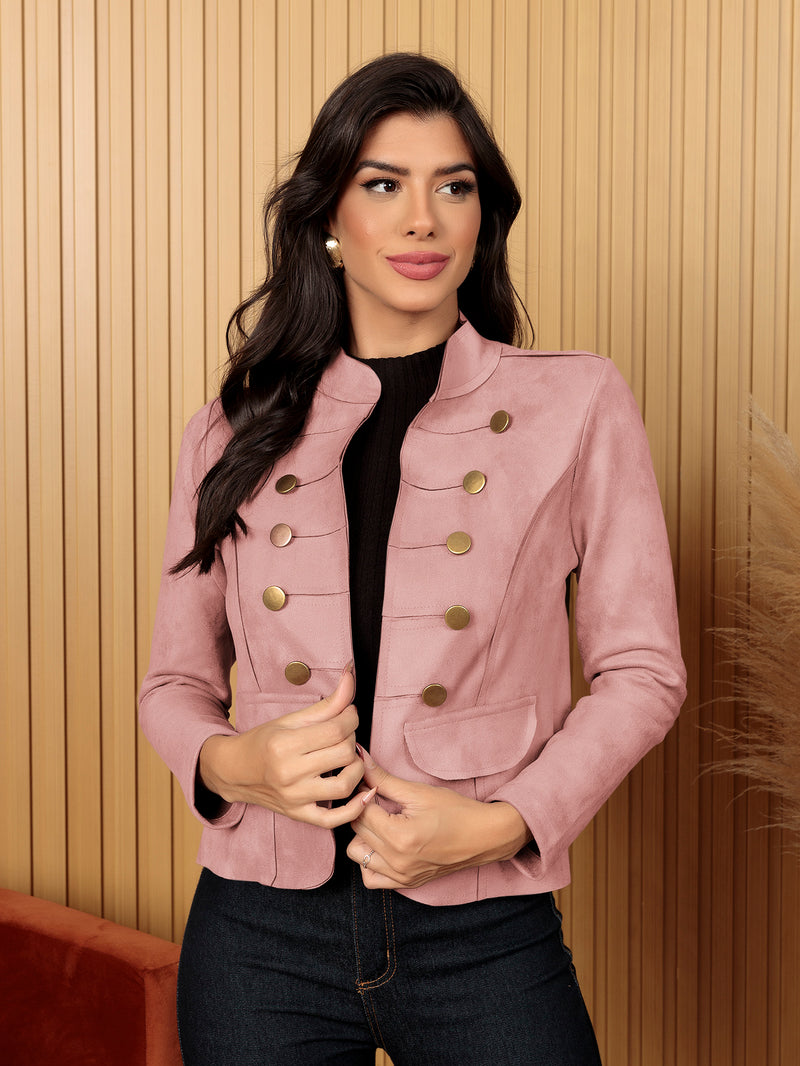 YZ Studio blazer de suede feminino