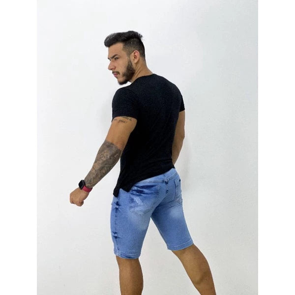 SKY LIGHT BLUE Jeans Shorts with 2% elastane