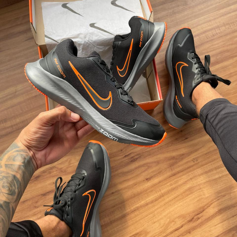 Tênis Masculino Nike Pegasus Preto Laranja