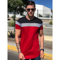 Camisa masculina Longline listrada, camiseta oversized em listra, blusa quadriculada, camiseta