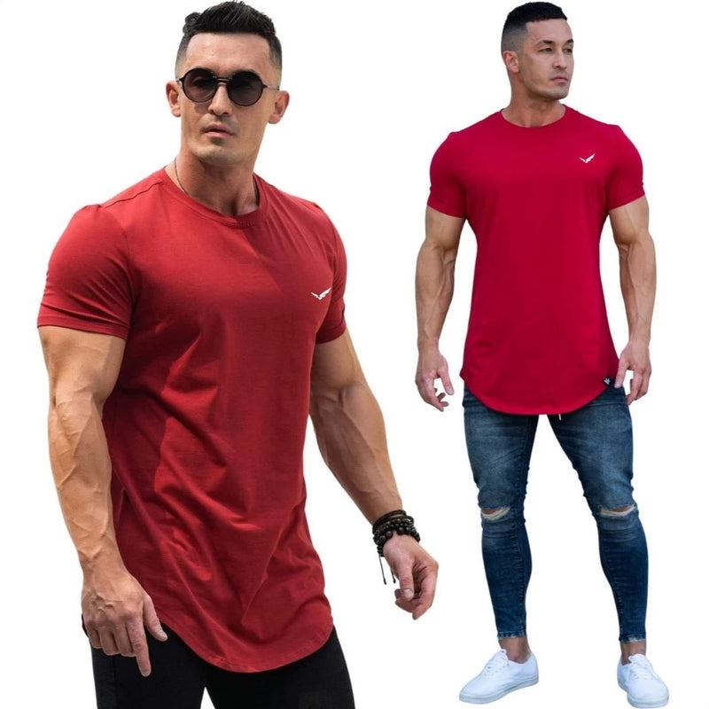 Men's Longline Swag Shirt Oversized Casul Blouse Training Gym Sport Leisure Fit Summer Fashion