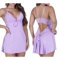 Sexy Lace Cupless Nightgown With Adjustable Panties - Sensual Open Back