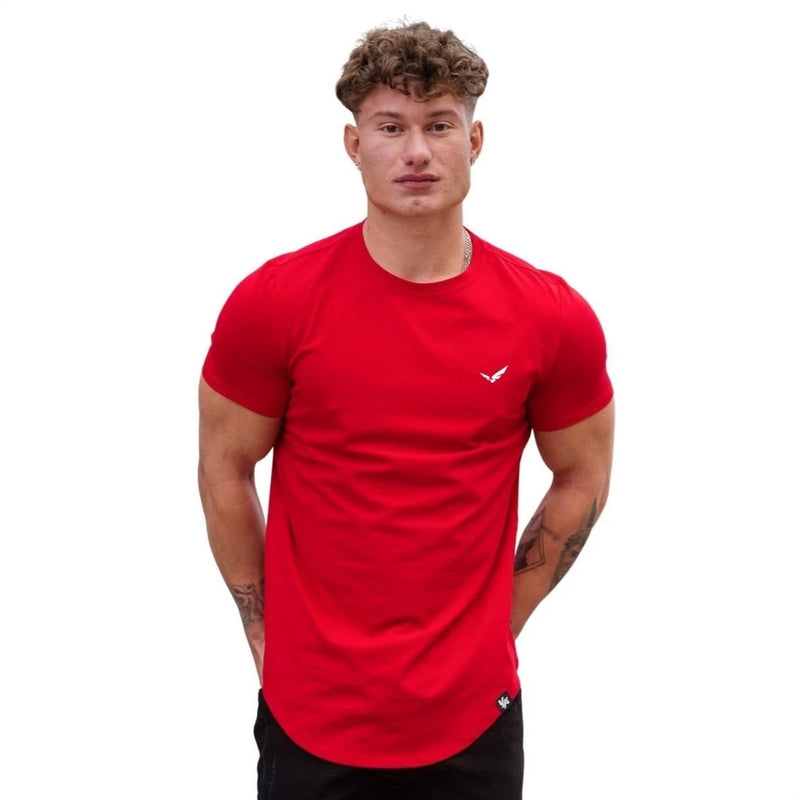 Men's Longline Swag Shirt Oversized Casul Blouse Training Gym Sport Leisure Fit Summer Fashion