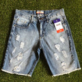 men's ripped denim shorts, destroyed style slim fit