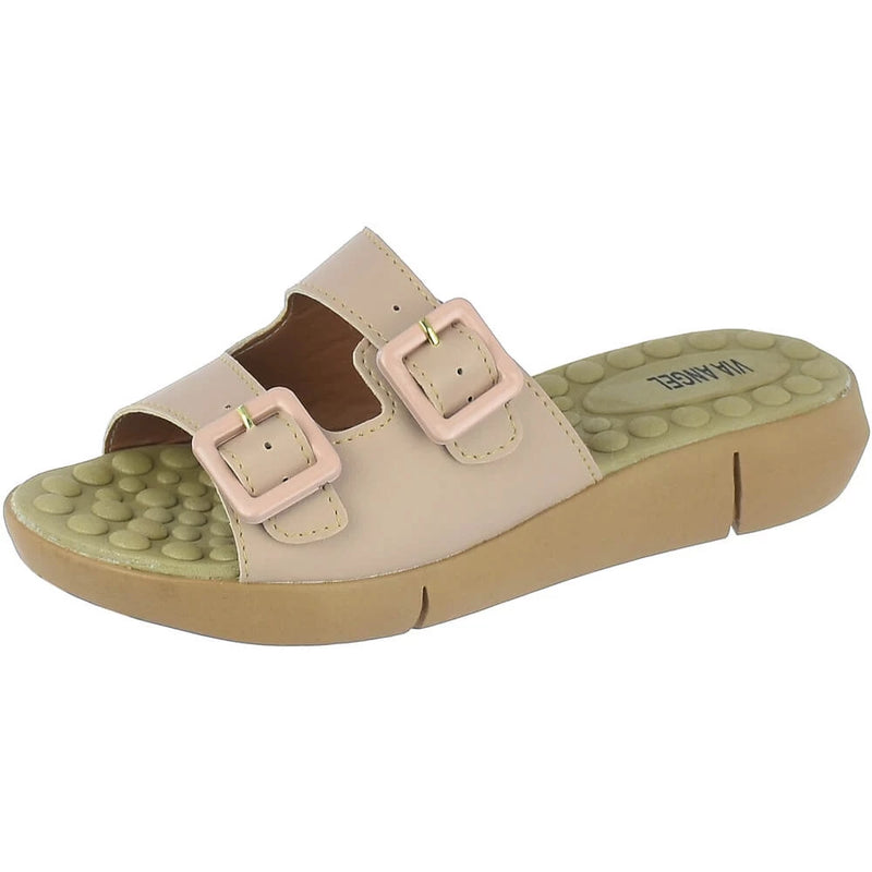 Chinelo Feminino Tamanco Ortopédico Esporão Macio Conforto Com Fivela Birk Via Angel 56.02