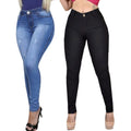 Kit 2 Women's High Waist Jeans Pants With Spandex Up To The Navel Skinny Fits well Modeling Lifts Butt